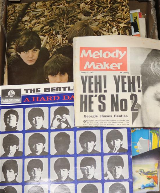 Beatles for Sale and A Hard Days Night, plus a collection of Beatles ephemera, scrap books, etc.